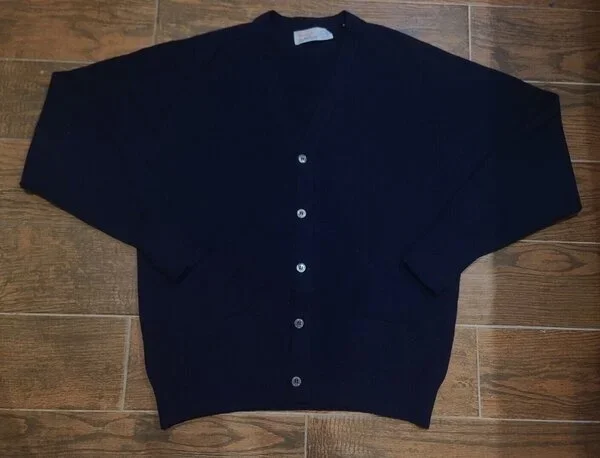 Ballantyne navy cardigan 1980's NOS 1.webp